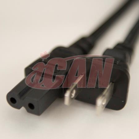 ICAN External Notebook Computer Power Cable 2-Pin "Polarized" - 6ft