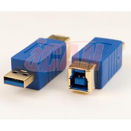 iCAN USB 3.0 SuperSpeed B Female to A Male Gold-Plated Adapter (1 pack)