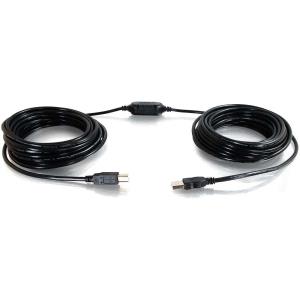 Cables To Go USB A/B Active Cable (Center Booster Format) - USB for Hard Drive, Printer, Interactive Whiteboard - 25 ft - 1 x T