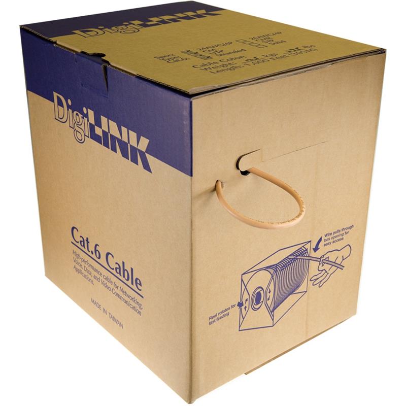 iCAN Stranded CAT6 RJ45 Cable, UL, FT4  24AWG EITA/TIA 568B2 1G Rated - 1000 ft.(Light Orange) (C6E-1KFT4ST-LOR)