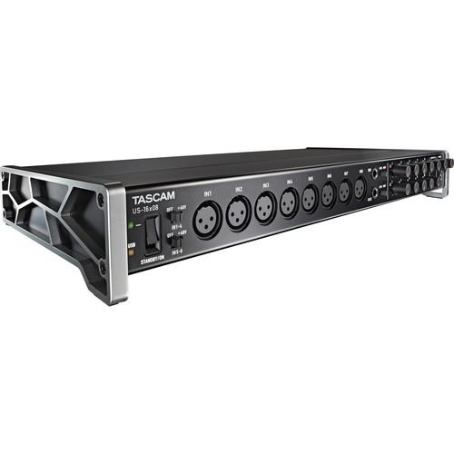 TASCAM US-16x08 - USB Audio/MIDI Interface | 24-bit/96 kHz Resolution | 8x XLR Mic Inputs & 8x TRS Line Inputs | DSP Monitor Mi