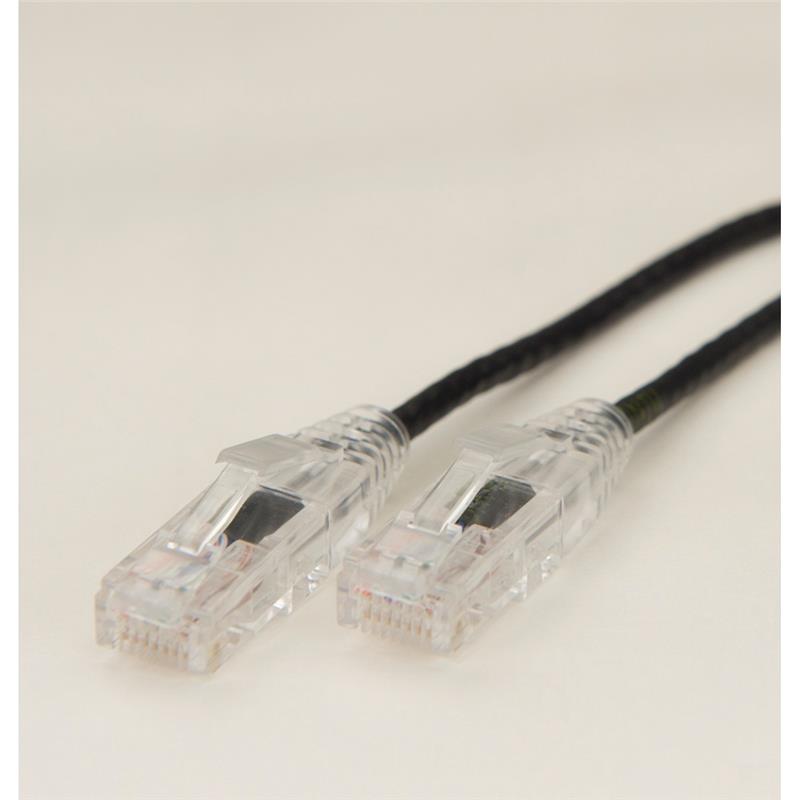 iCAN Super Slim Premium Cat6 Gigabit LAN Patch Cable, Black, 1 ft