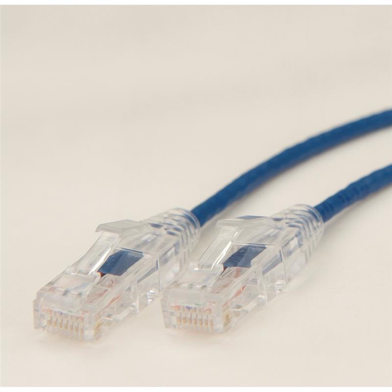 iCAN Super Slim Premium Cat6 Gigabit LAN Patch Cable, Blue, 1ft