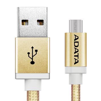 ADATA Woven Metallic Braided Micro USB Cable, Gold(Open Box)