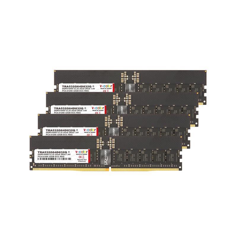 v-color 128 Go (4x32 Go) 6400 MHz CL32 ECC RDIMM