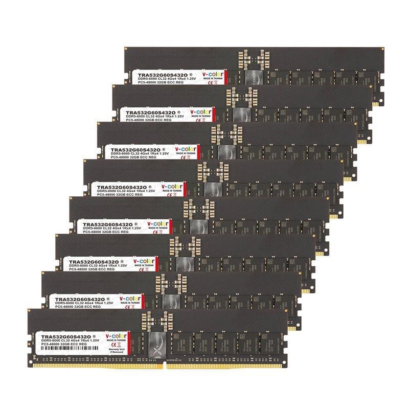 v-color 256 Go (8x32 Go) 6000 MHz CL32 ECC RDIMM