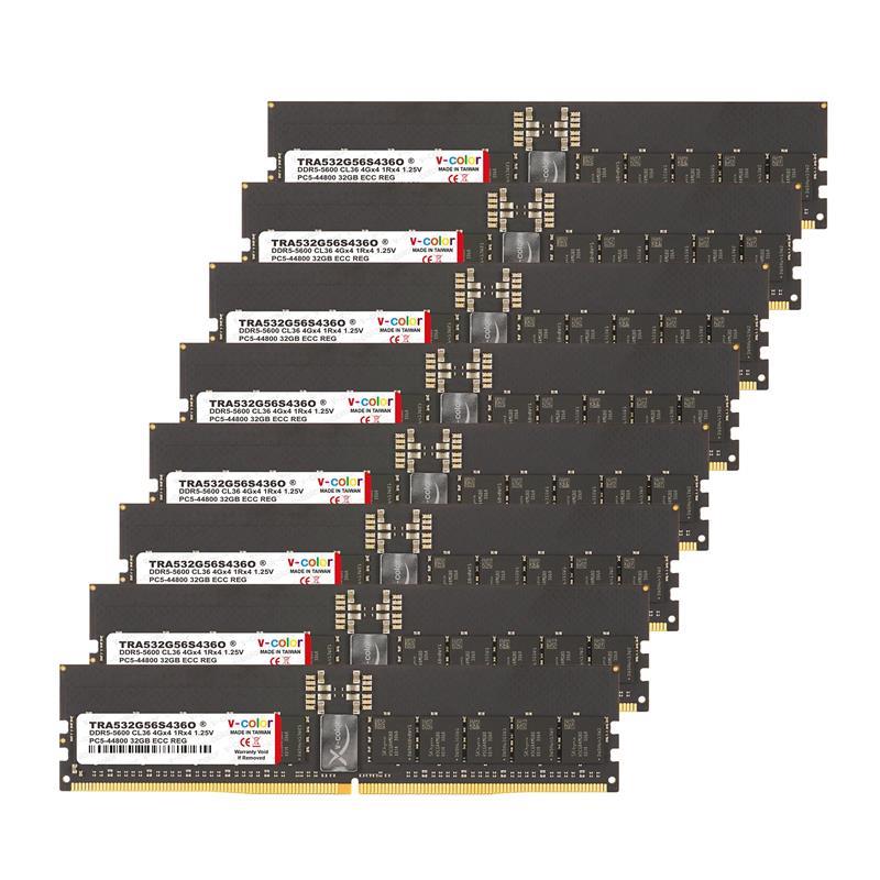 v-color 256 Go (8x32 Go) 5600 MHz CL36 ECC RDIMM