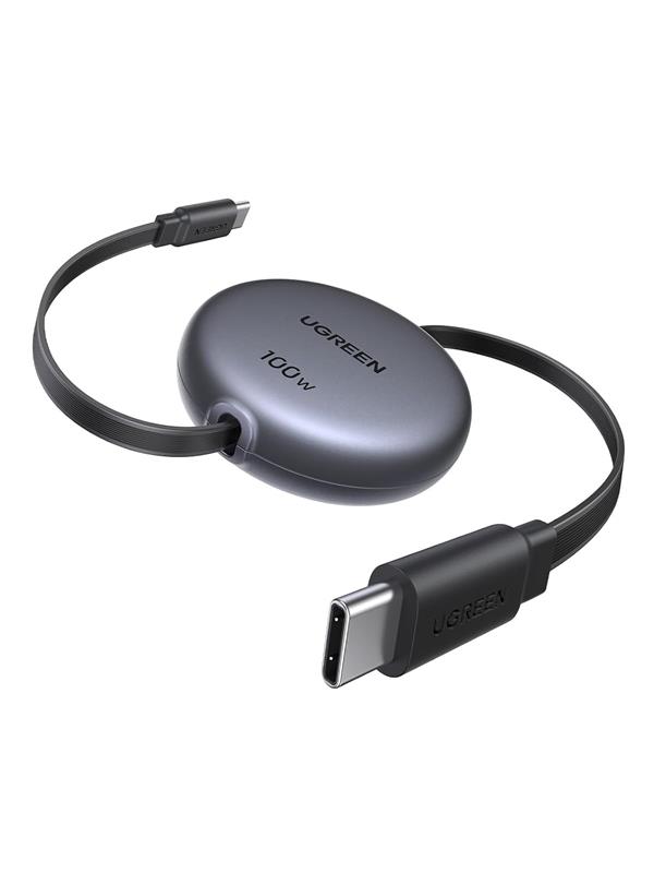 Câble rétractable UGREEN USB-C vers USB-C PD à charge rapide, 100 W max., 1 m