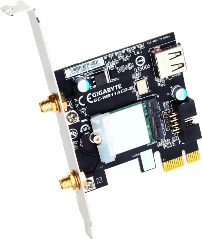 (Open Box) GIGABYTE (GC-WB11ACD-I-B) Wifi 5 (802.11ac) + Bluetooth 4.2 Wireless PCI-E Adapter