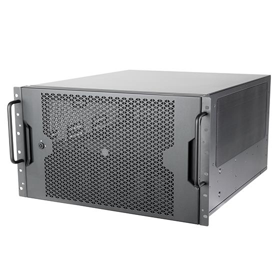 Châssis de montage en rack 6U à 12 baies Silverstone RM61-312 équipé d'une compatibilité double alimentation, d'un support d...