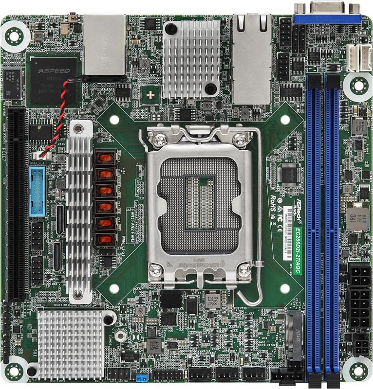 ASRock EC266D2I-2T/AQC LGA1700 carte mère serveur mini-ITX - pour Intel Xeon série E-2400 (processeurs Gold G7400/G7400T)