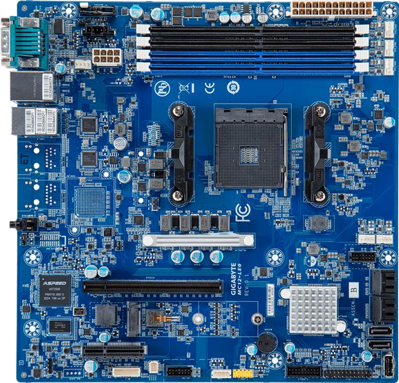 GIGABYTE - MC12-LE0 - Workstation Motherboard -  AMD B550 - AM4 - AMD Ryzen™ 5000/4000/3000 Series - Max128GB - DDR4 - PCIe mic