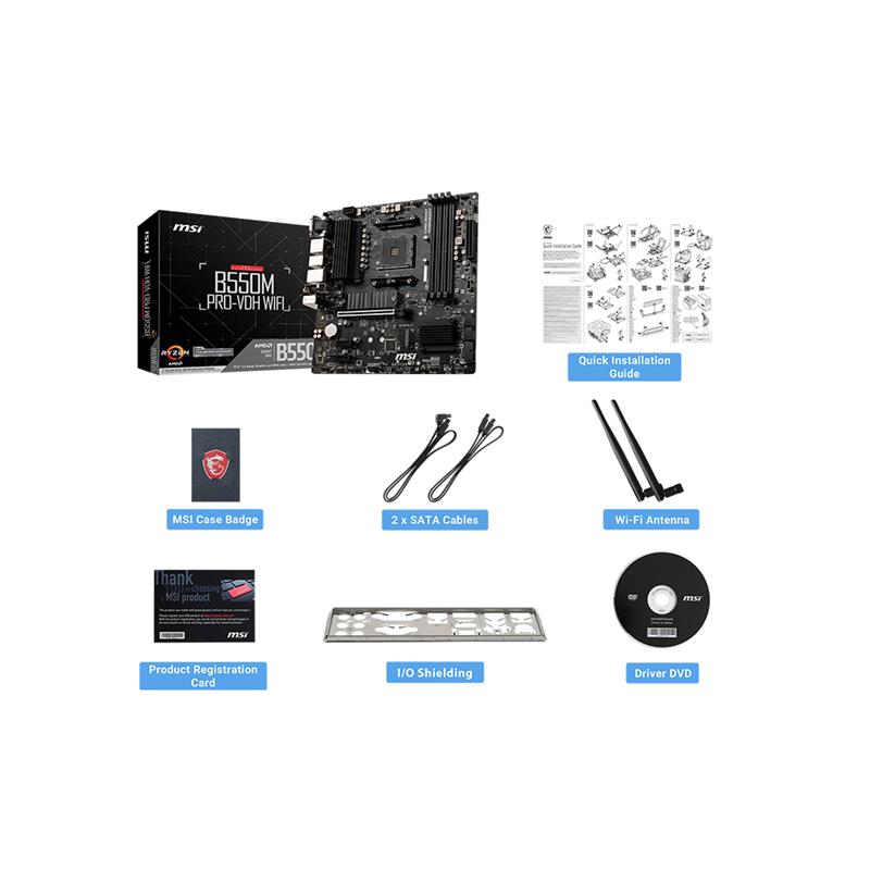 その他 MSI B550M PRO-VDH 5700X DDR4 32GB wifi MSI B550M PRO-VDH WIFI AMD AM4 B550 DDR4 - Canada Computers