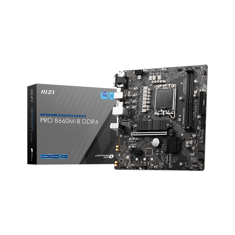 MSI PRO B660M-B DDR4, Intel B660 mATX LGA 1700, Supports 12th Gen Intel® Core™ Processors, Pentium® Gold and Celeron® Processor