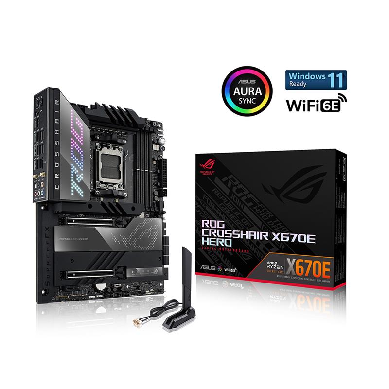 ASUS ROG CROSSHAIR X670E HERO (WiFi 6E) Socket AM5 (LGA 1718)(Open Box)