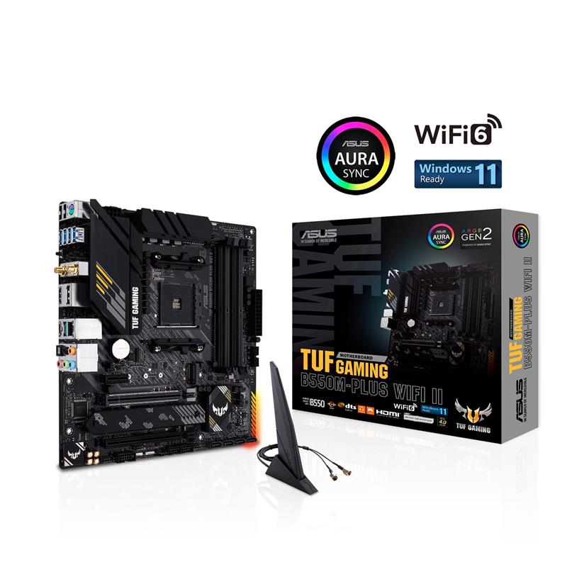 ASUS TUF GAMING B550M-PLUS WiFi II microATX gaming motherboard(Open Box)