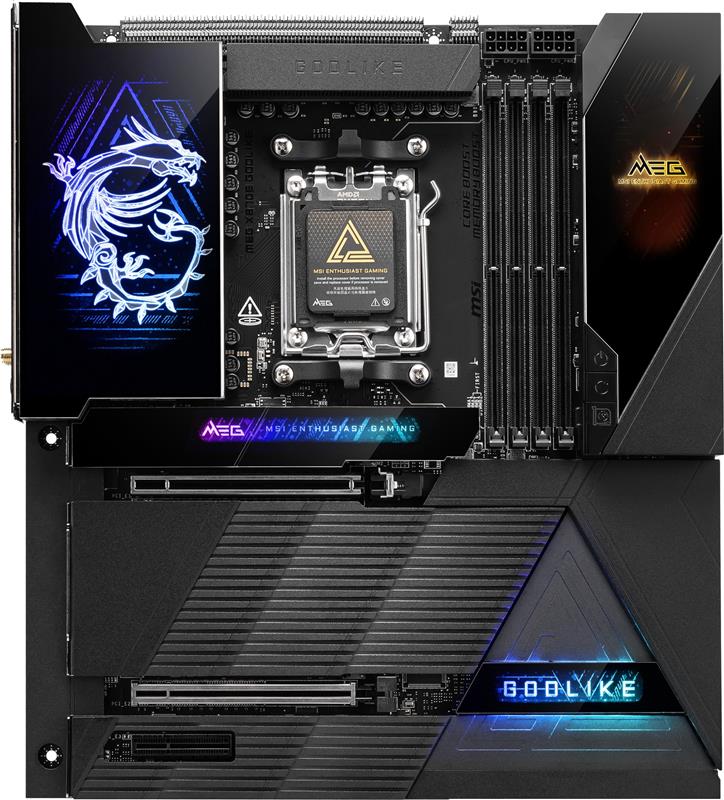 MSI MEG X870E GODLIKE, AMD X870E ATX AM5, Supports AMD Ryzen 9000
