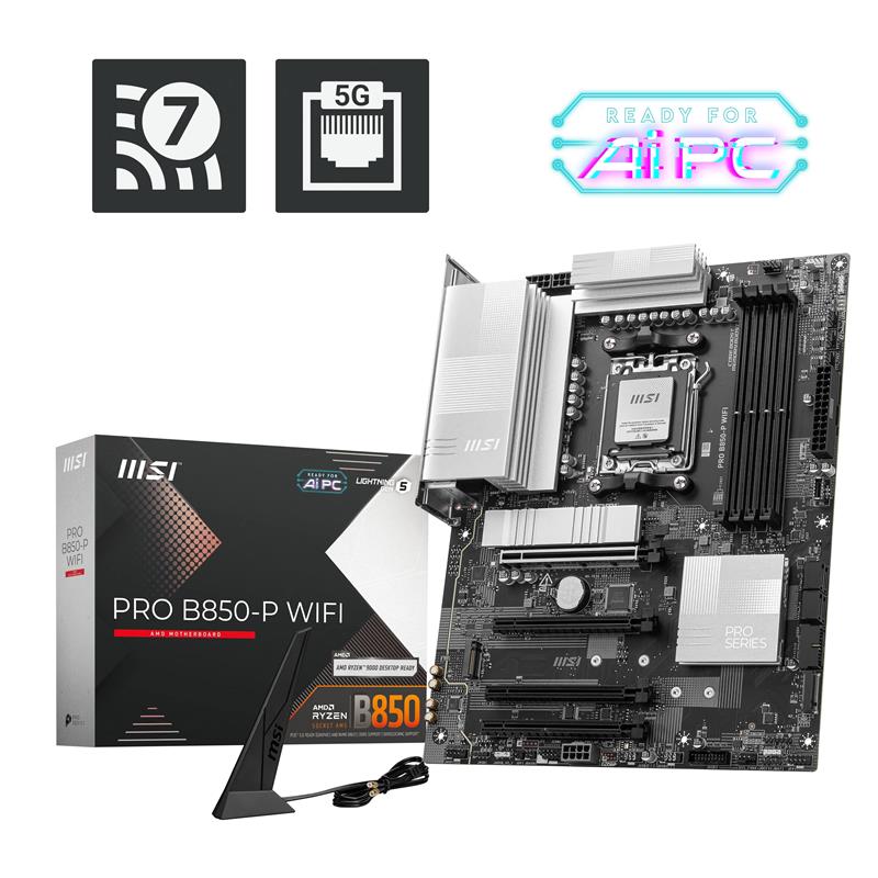 Carte mère MSI PRO B850-P WIFI, AMD Ryzen™ série 9000/8000/7000