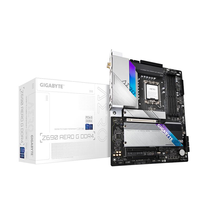 GIGABYTE Z690 AERO G DDR4 LGA 1700 Intel 13th/12th Gen Z690 ATX Motherboard with DDR4, Quad M.2, PCIe 5.0, USB 3.2 Gen2X2 Ty...