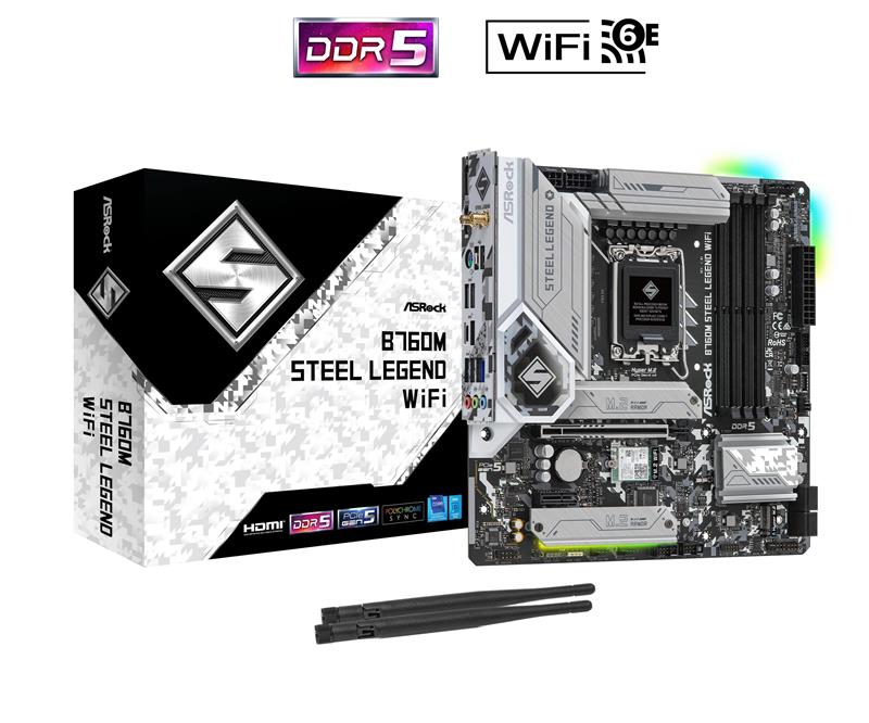 ASRock B760M Steel Legend WiFi, Intel 13th & 12th Gen,DDR5 Motherboard(Open Box)