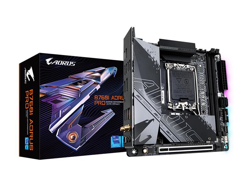 GIGABYTE B760I AORUS PRO LGA 1700 Intel B760 Mini-ITX Motherboard with DDR5, Dual M.2, PCIe 4.0, USB 3.2 Gen2X2 Type-C, WiFi...