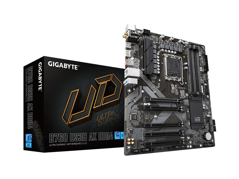 GIGABYTE B760 DS3H AX DDR4 LGA 1700 Intel B760 ATX Motherboard with DDR4, M.2, PCIe 4.0, USB 3.2 Gen 2 Type-C, WiFi 6E Realtek 