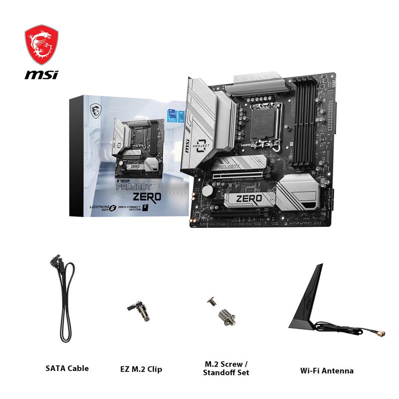 MSI B760M PROJECT ZERO, Intel ATX LGA 1700 - Canada Computers