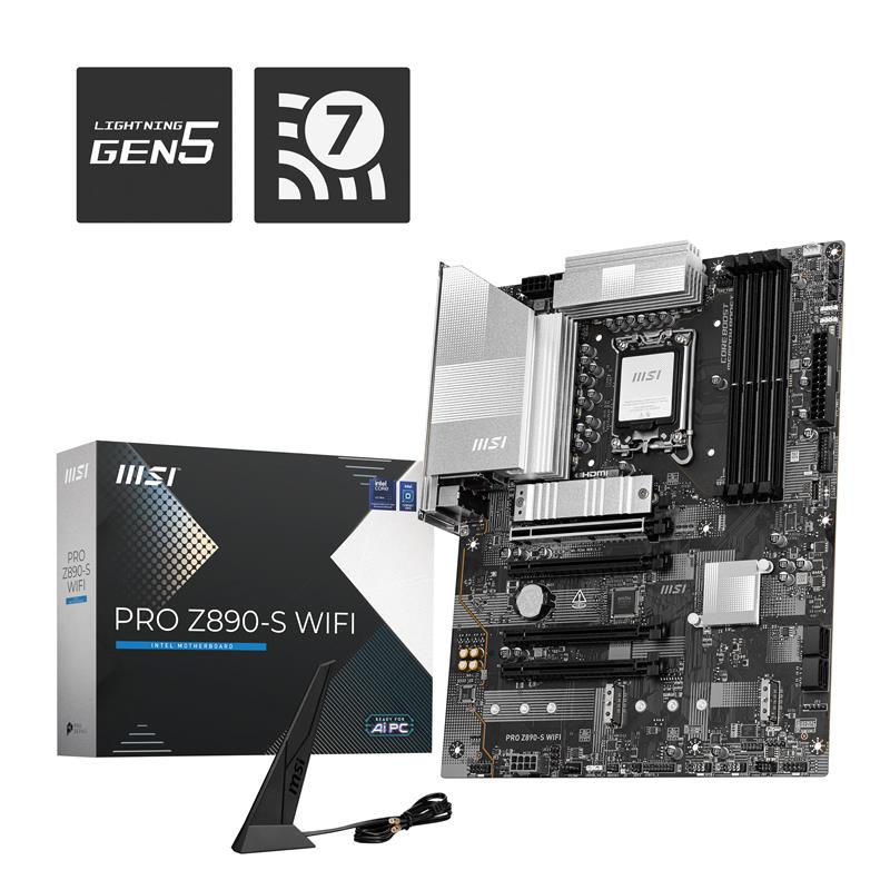 MSI PRO Z890-S WIFI , Intel Z890 ATX LGA 1851 Motherboard