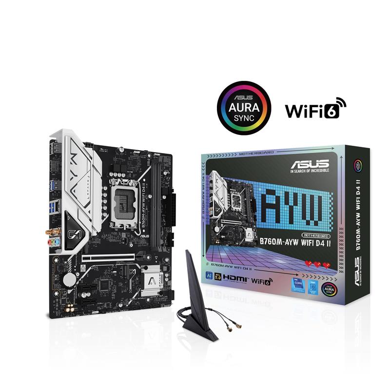 ASUS B760M-AYW WIFI D4 II Intel LGA 1700 Micro ATXMotherboard