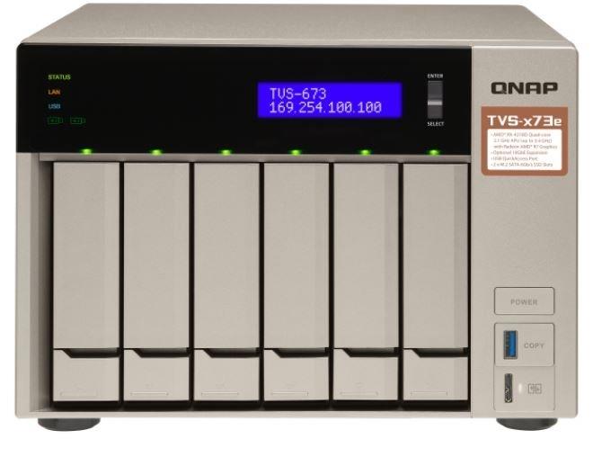 QNAP TVS-673E-8G Network Attached Storage 8-Bay NAS - 10G-ready (TVS-673E-8G-US) - AMD R series Quad-core 2.1GHz