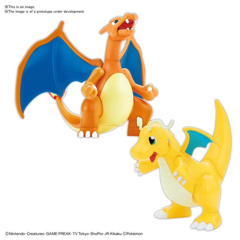 BANDAI Hobby Charizard & Dragonite Pokemon Model Kit | Simple Assembly Kit | No Tools | No Paint | Fit & Snap By Hand!  (Pokemo