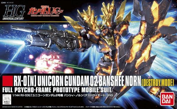 BANDAI Hobby HGUC #175 1/144 Unicorn Gundam 02 Banshee Norn (Destroy Mode) 'Gundam UC' Model kit