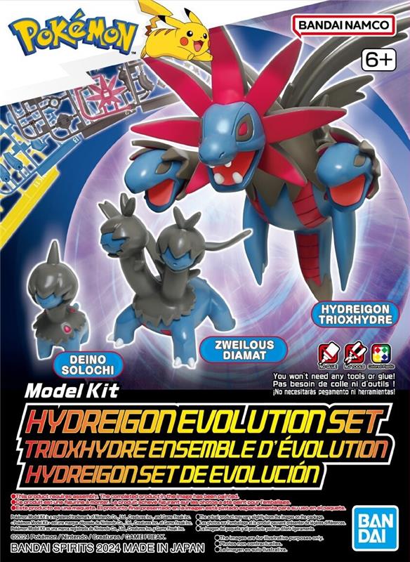 BANDAI NAMCO Pokémon Model Kit Hydreigon Evolution Set | Simple Assembly Kit | No Tools | No Paint | Fit & Snap By Hand!  (Poke