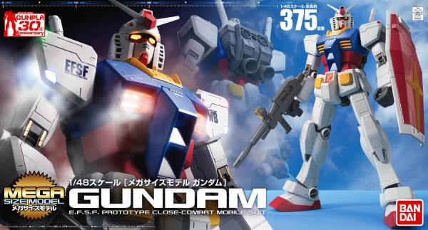 BANDAI Hobby Mega Size Model - 1/48 Scale RX-78-2 Gundam Model Kit