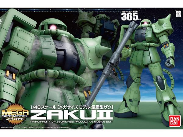 BANDAI Hobby Mega Size Model - 1/48 Scale MS-06 Zaku II "Mobile Suit Gundam" Model Kit