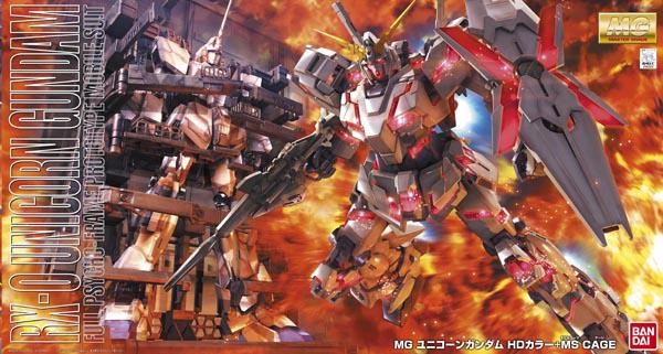 BANDAI Hobby MG 1/100 Unicorn Gundam (Screen Image Special) with MS Cage  'Gundam UC' Kit de modélisation