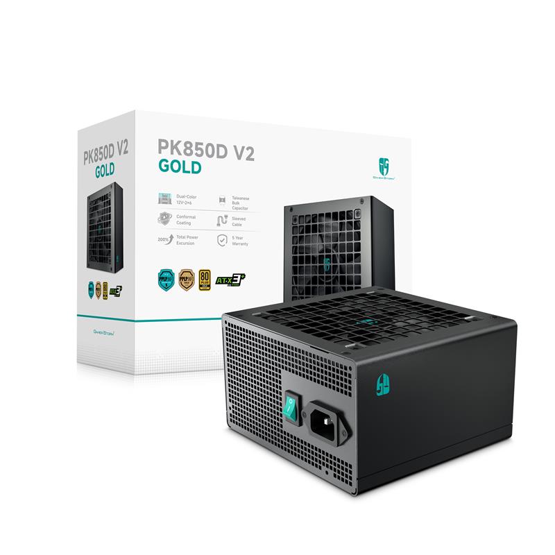 DeepCool PK-D V2 850W Gold ATX Power Supply, Black