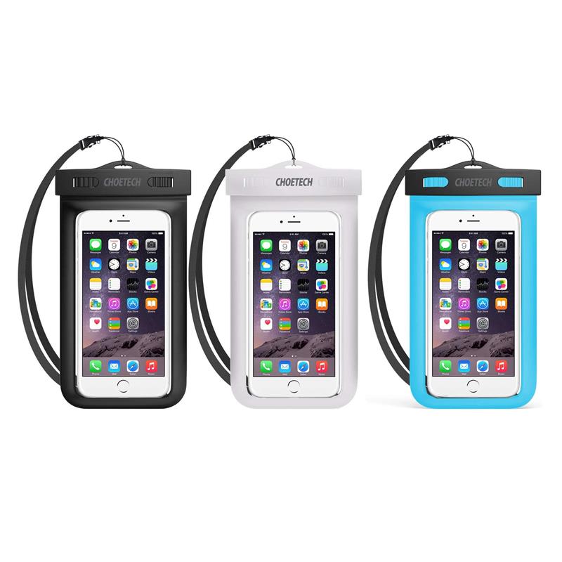 Choetech Universal Waterproof Bag for Mobile Phone | 3-Pack | Black/White/Blue