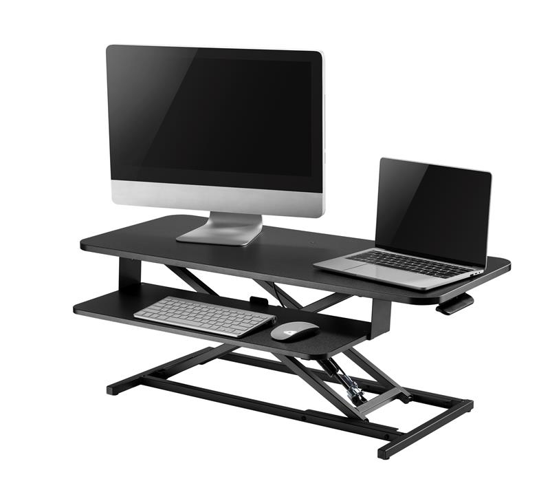 Uprite Ergo Height Adjustable Standing Desk Riser Converter, Laptop and Monitor Sit Stand Workstation, Black.