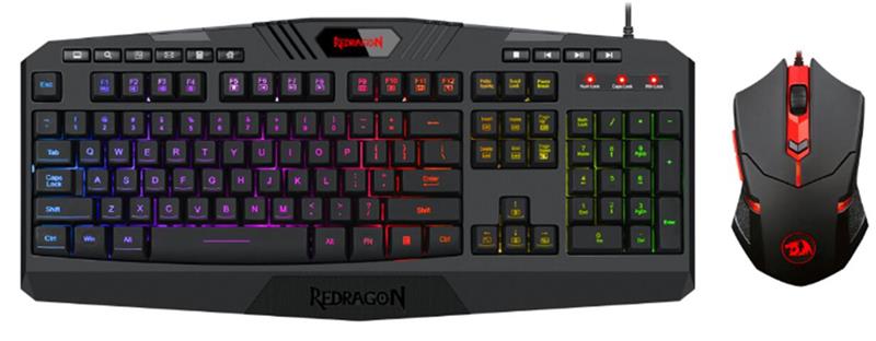 Redragon Gaming Mouse And Keyboard Combo S101-5, M601-RGB Mouse 7200DPI + K503RGB-1 Keyboard [S101-5](Open Box)