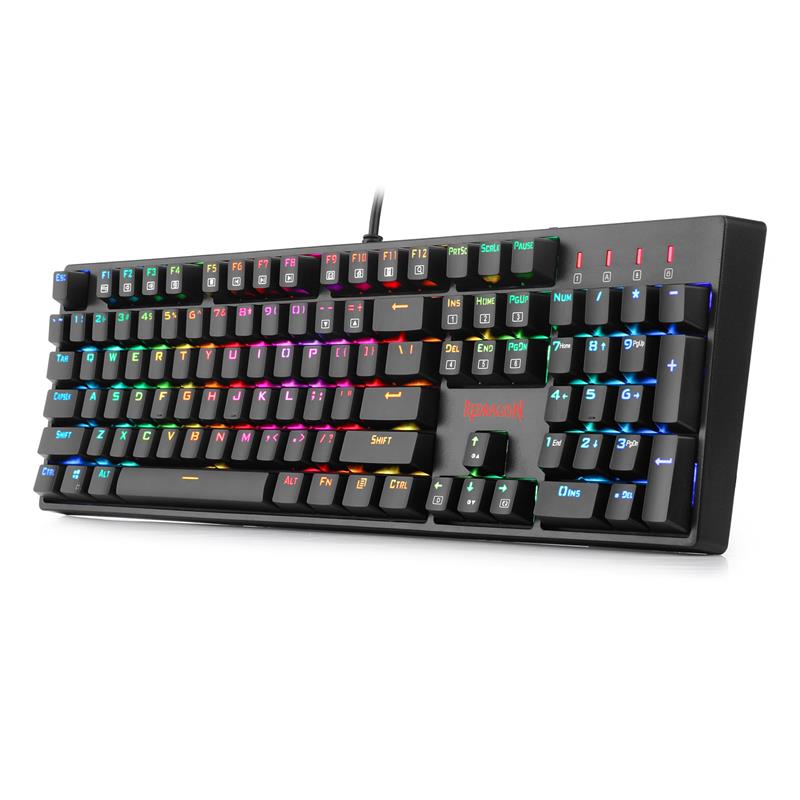 Redragon K582RGB Surara LED Backlit Mechanical Gaming Keyboard, 104 Standard Anti-ghosting Keys with Brown Switches Perfect for