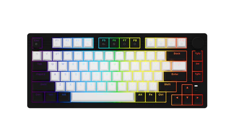 DAREU EK75-B Wired Rainbow Backlight Mechanical Keyboard with Linear Switches,Black