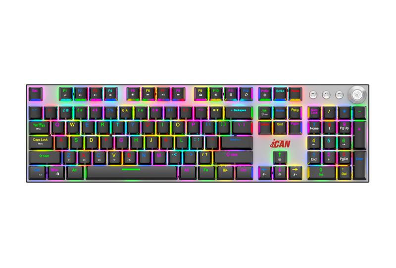 iCAN 108 Key Tri-Mode RGB Gaming Keyboard with Multimedia Control(Open Box)