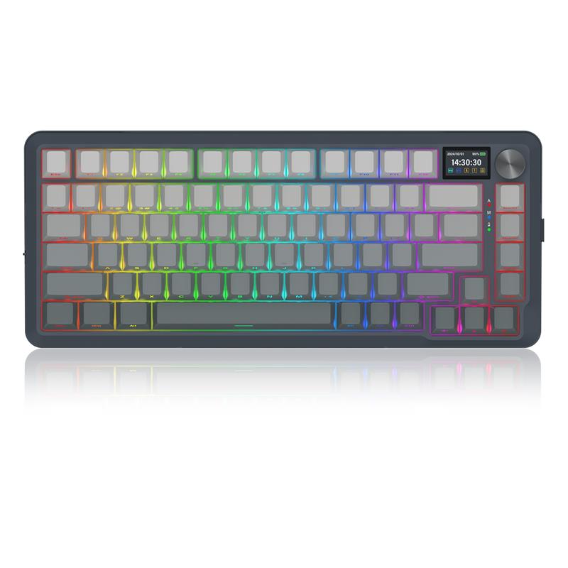 Redragon K708 Tri-Mode 75% RGB Mechanical Gaming Keyboard, LCD Display
