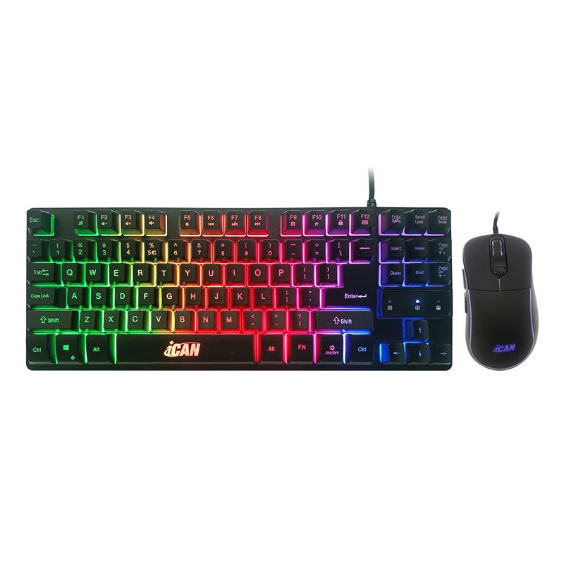 iCAN CGK-050 Wired Rainbow Gaming Keyboard and Mouse Combo