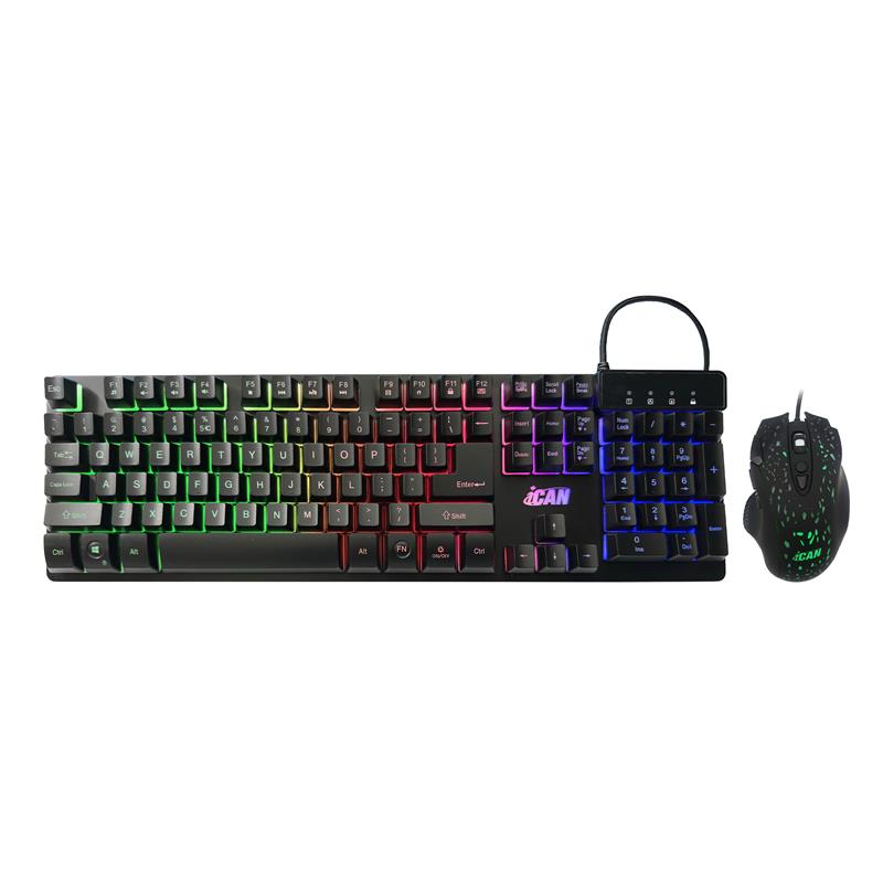 Ensemble clavier et souris de jeu filaires Rainbow iCAN CGK-020