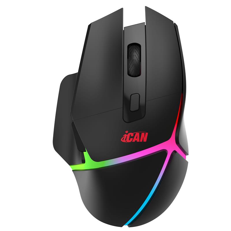 iCAN G11 Tri-Mode Black Wireless RGB Gaming Mouse, 6 Buttons
