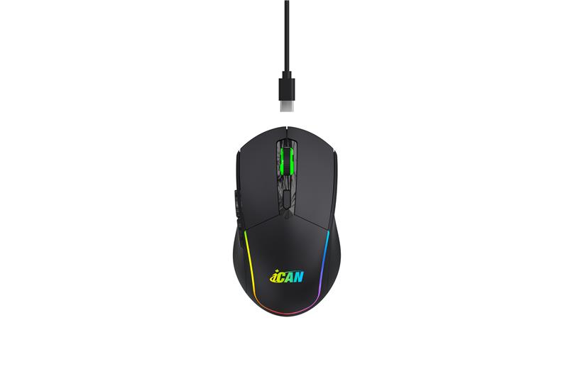 iCAN WM1144 2.4G Black Wireless Gaming Mouse w/ LED Backlit