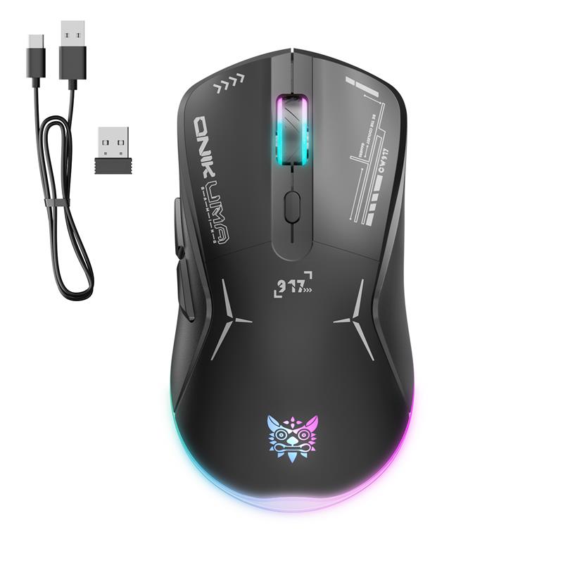Onikuma 2.4G+Wired Wireless CW917-B RGB Gaming Mouse with 4800DPI