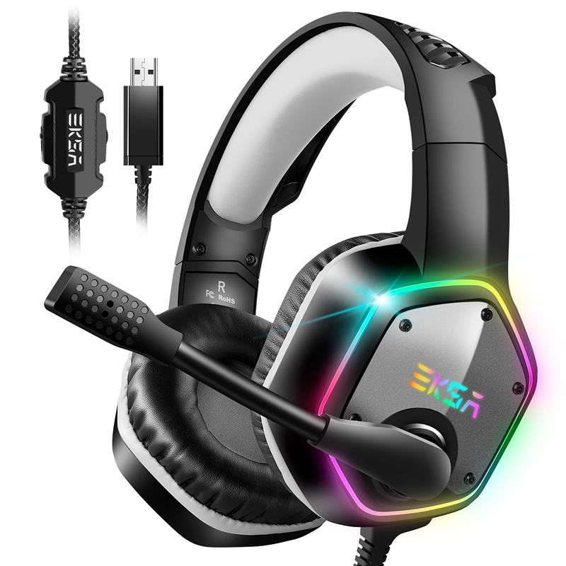 EKSA E1000 USB RGB Gaming Headset with 7.1 Surround Stereo Sound